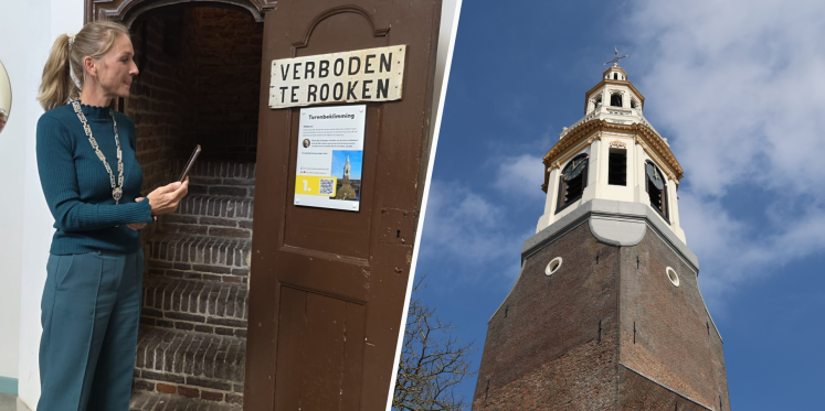 Foto: Nijkerkse toren viert 250ste verjaardag, bouwmeester keert terug als gids