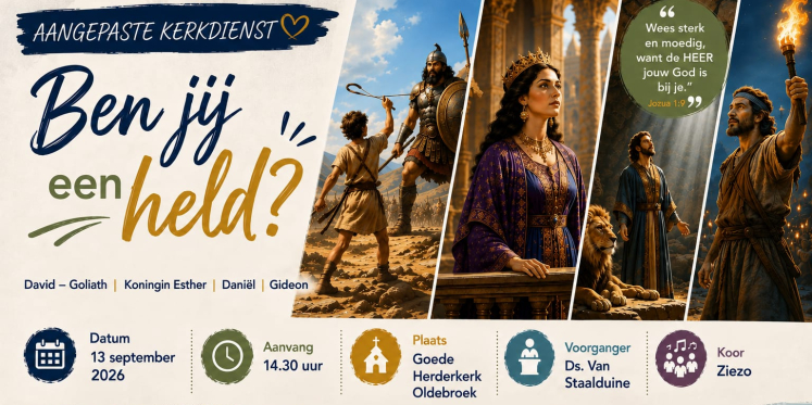 Foto: Ben jij een held? Het thema van een aangepaste dienst Goede Herderkerk