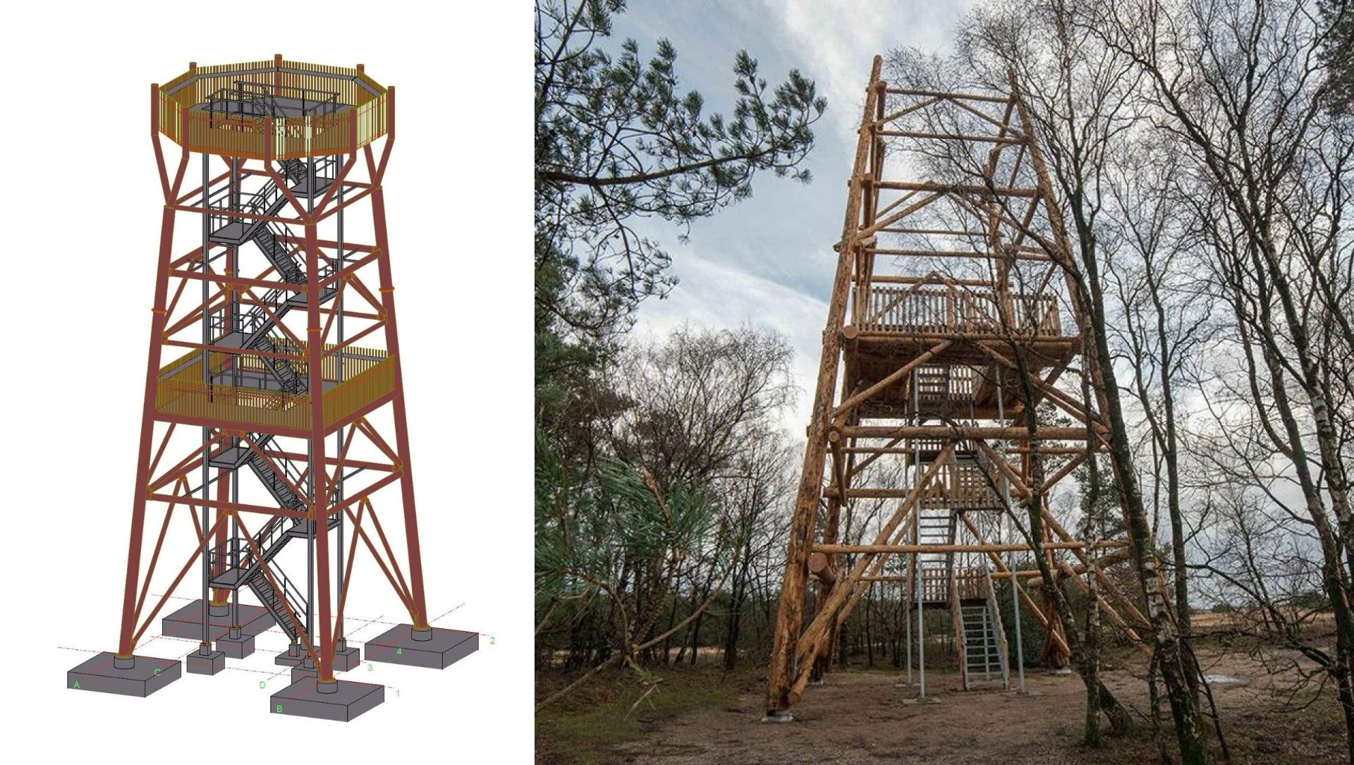 Foto: Ontwerp nieuwe uitkijktoren Stakenberg klaar: groter platform en meer staal