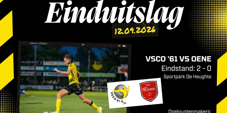 Foto: VSCO’61 te sterk voor vv Oene in laatste bekerduel