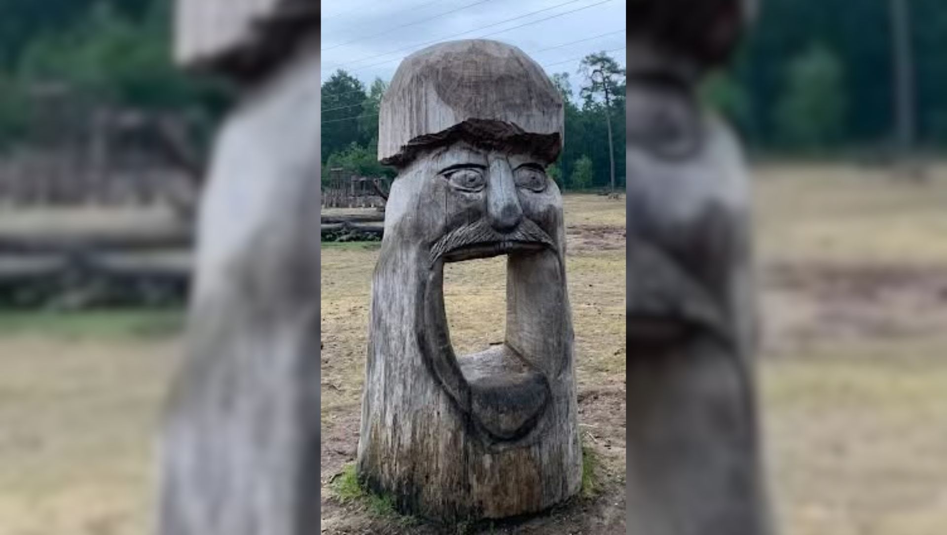 Foto: Houten standbeeld in Harderwijker Bos ligt in stukken, maar vandalen waren het niet
