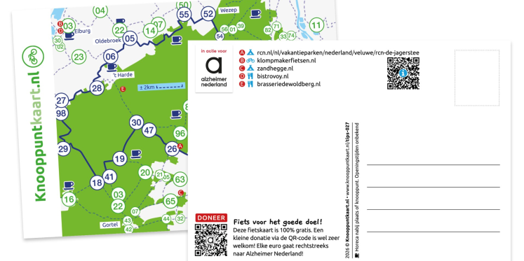 Foto: ‘Vergeet-mij-niet-fietsroute’ steunt Alzheimer Nederland