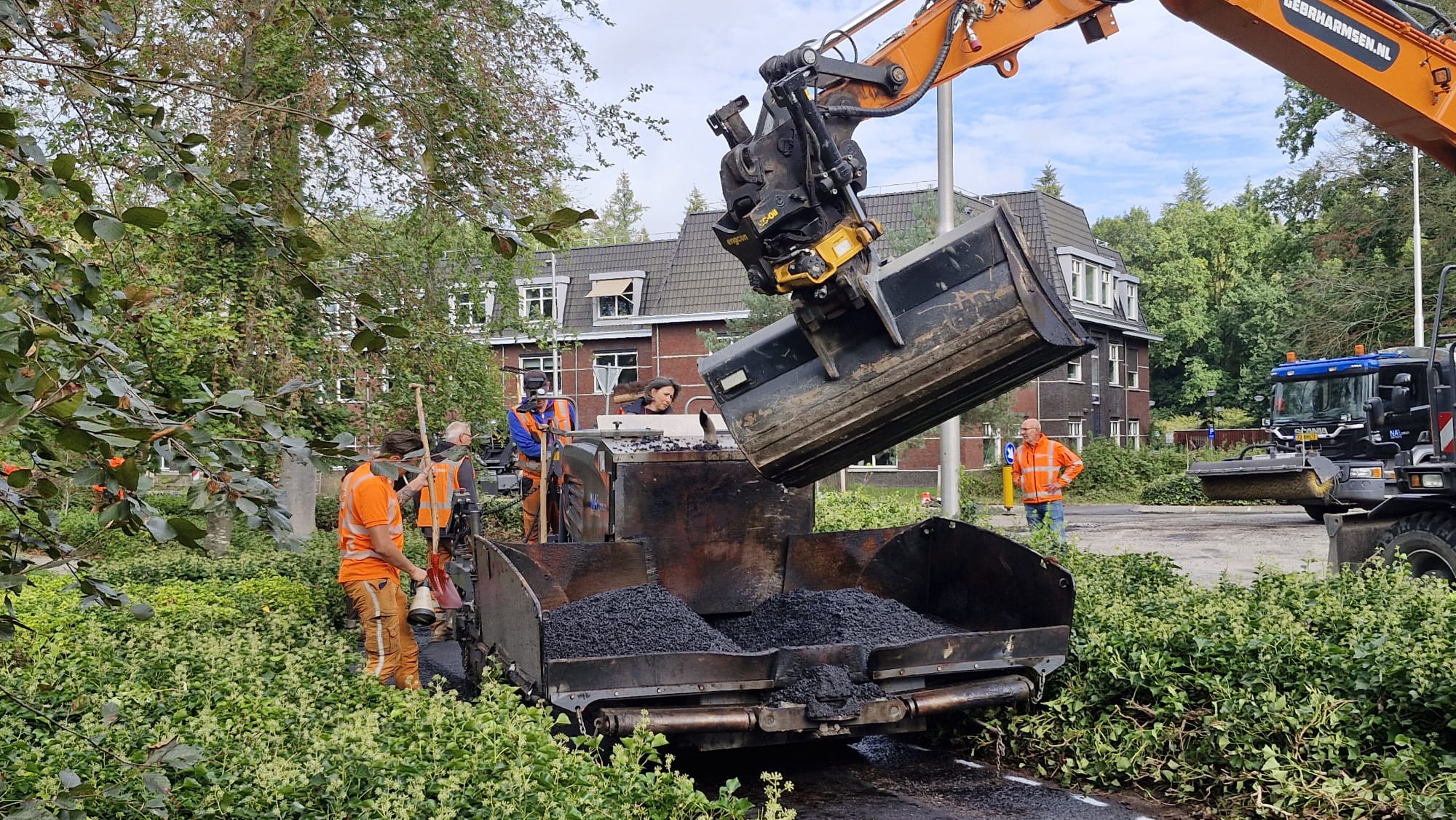 Foto: Ermelo stopt olifantengras in asfalt en dat heeft een opvallend effect