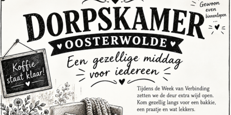 Foto: Kom eens binnen bij de Dorpskamer Oosterwolde
