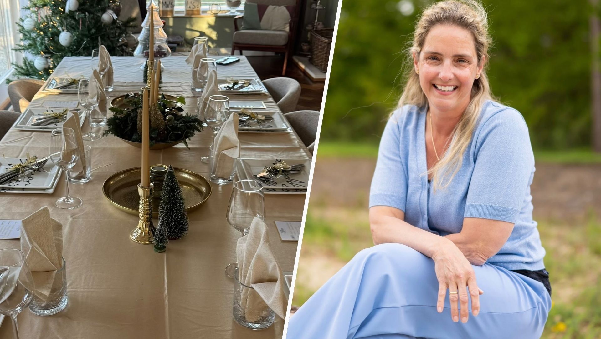 Foto: Zo probeert Martina met haar eettafel mensen in Hulshorst bij elkaar te brengen