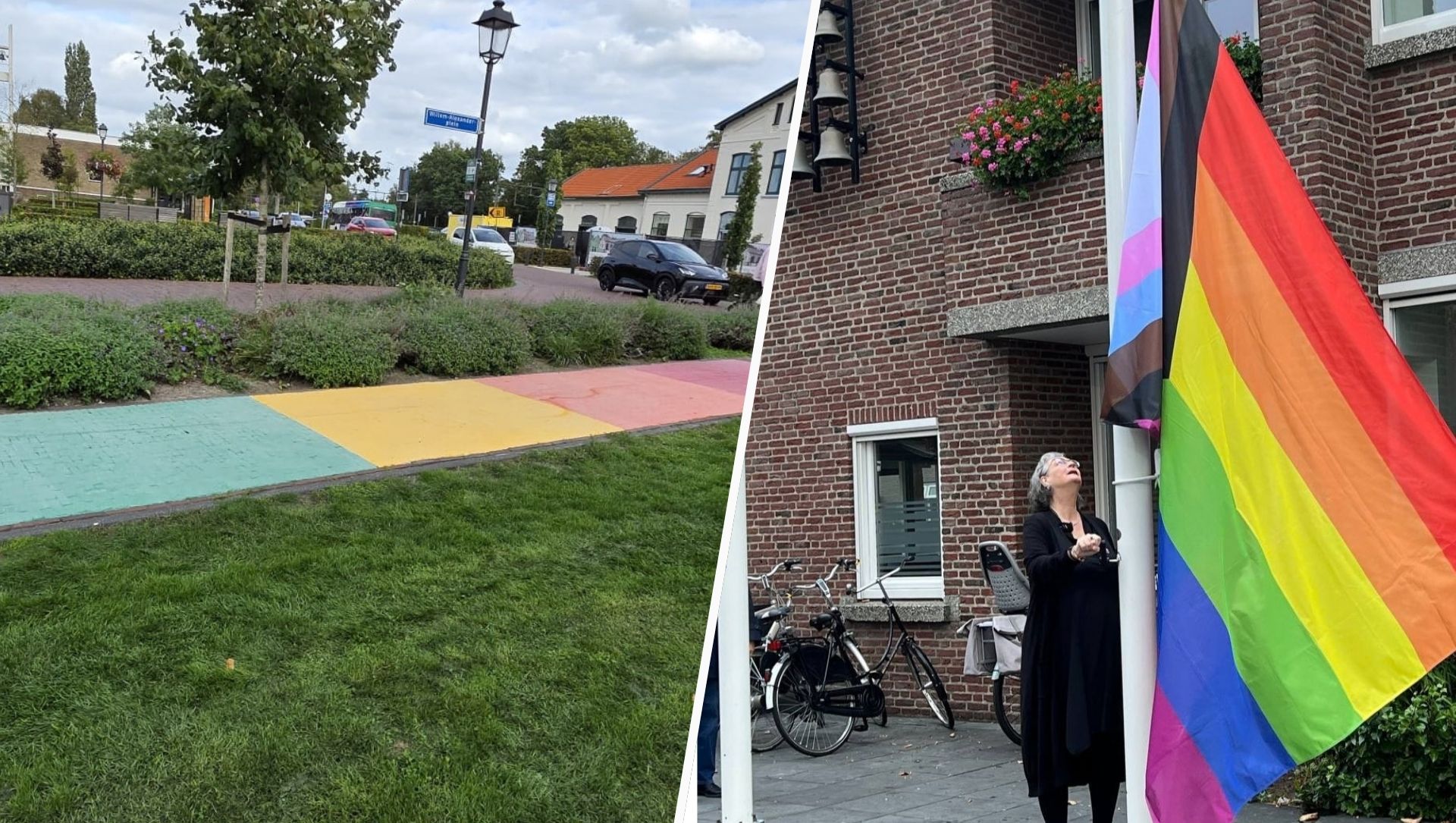 Foto: Oldebroek stopt ermee, Nijkerk houdt vol: dit doet een regenboogsymbool volgens deskundigen